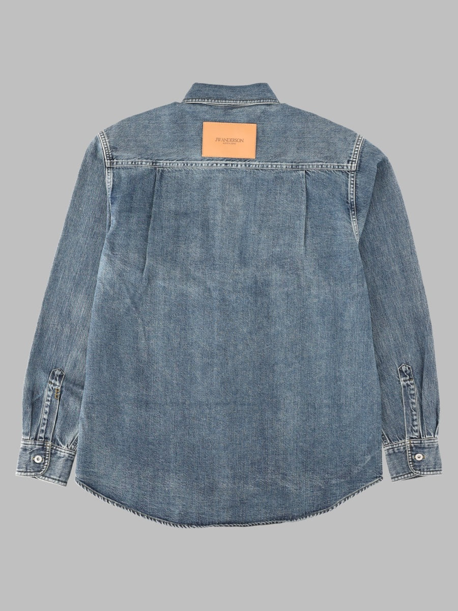 Jw Anderson Men Overshirt In Denim Di Cotone