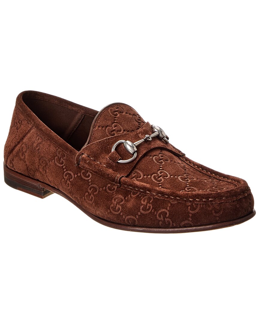 Gucci Horsebit 1953 Gg Suede Loafer Brown Multi