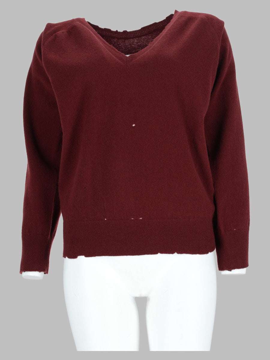 Maison Margiela Women Maglia In Lana Effetto Usurato