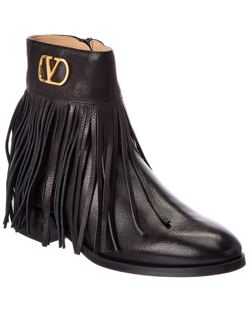 Valentino Valentino Vlogo Leather Bootie