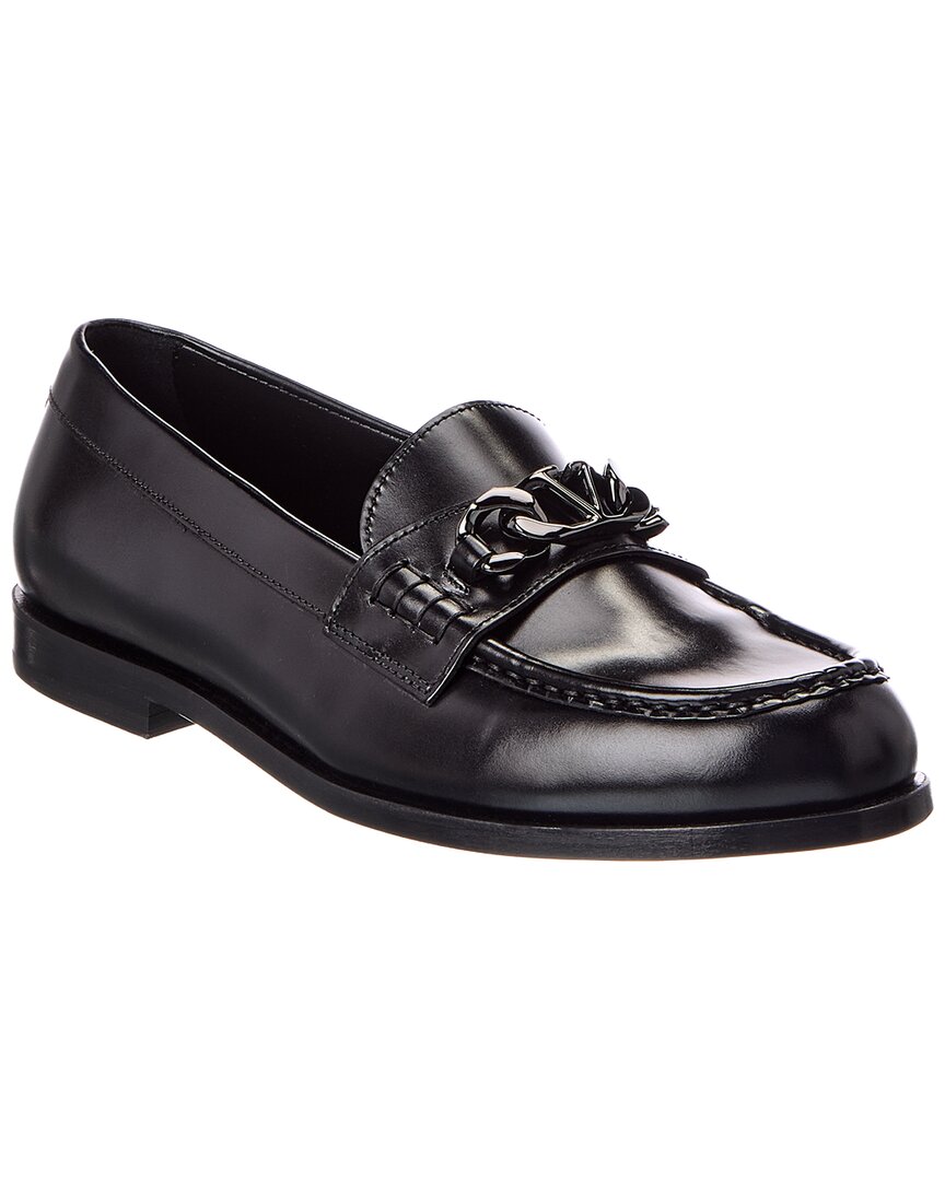 Valentino Valentino Vlogo Chain Leather Loafer