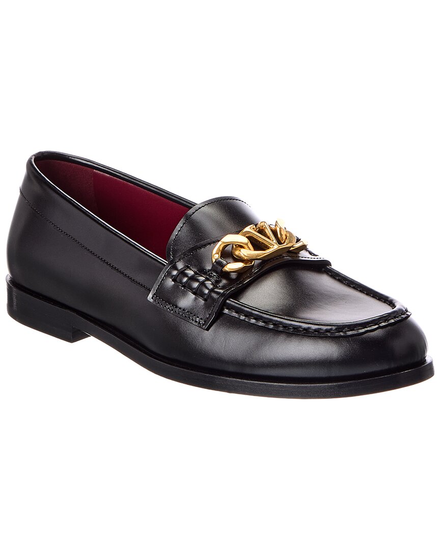 Valentino Valentino Vlogo Chain Leather Loafer