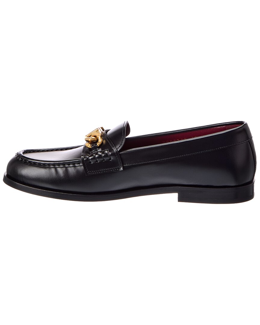 Valentino Valentino Vlogo Chain Leather Loafer