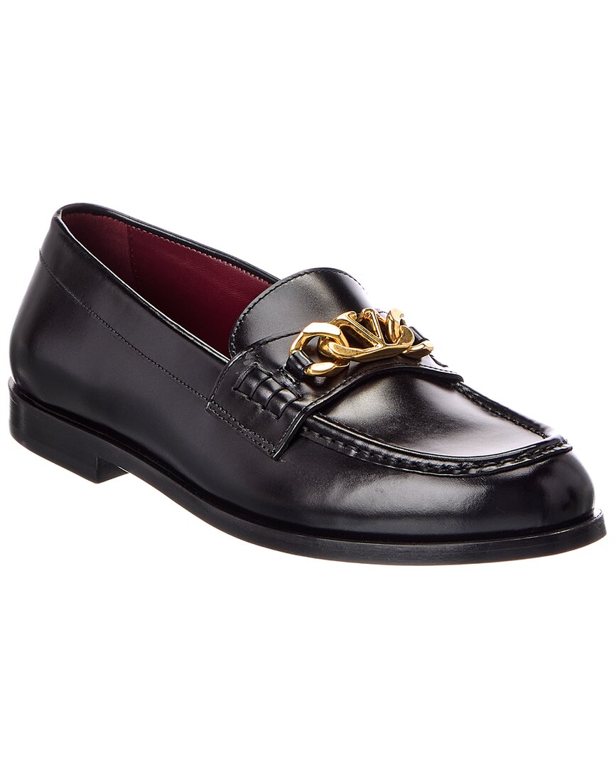 Valentino Valentino Vlogo Chain Leather Loafer