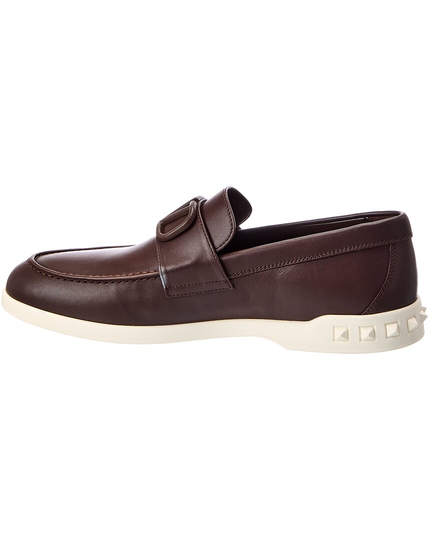 Valentino Valentino Vlogo Leather Loafer