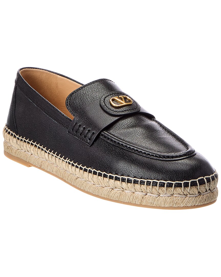 Valentino Valentino Vlogo Leather Espadrille