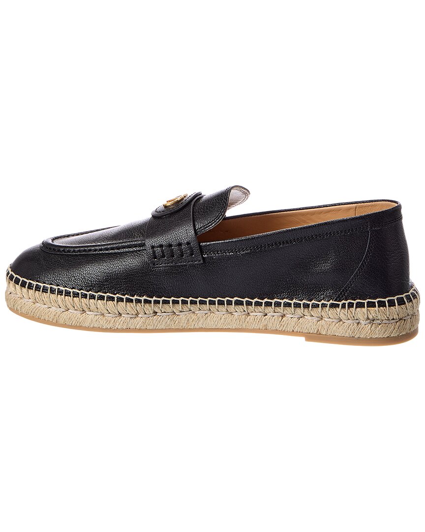 Valentino Valentino Vlogo Leather Espadrille
