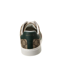 Gucci Gucci Ace Web Gg Supreme Canvas & Leather Sneaker