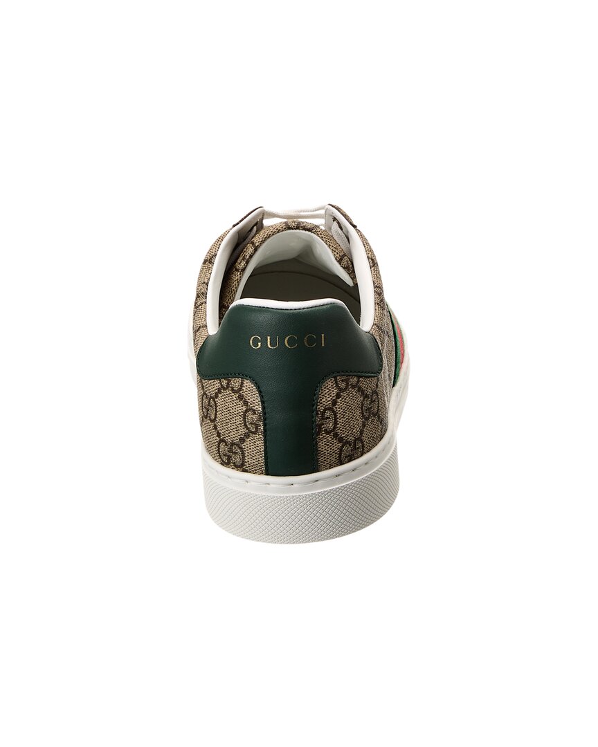 Gucci Gucci Ace Web Gg Supreme Canvas & Leather Sneaker
