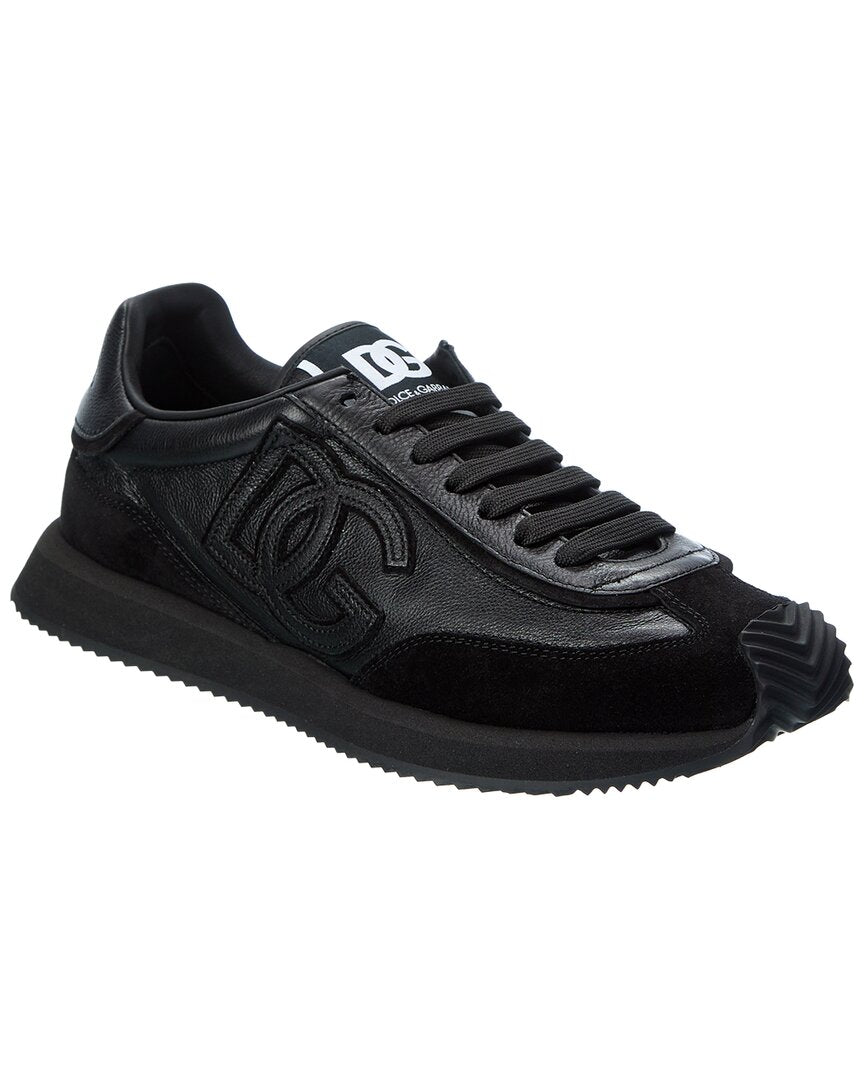 Dolce & Gabbana Cushion Leather & Suede Sneaker