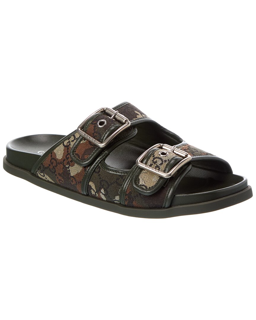 Gucci Gg Canvas & Leather Sandal