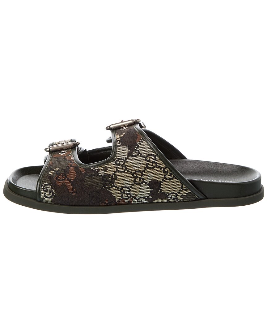 Gucci Gg Canvas & Leather Sandal