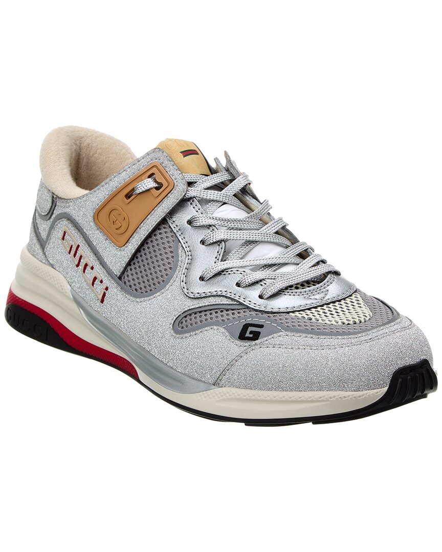 Gucci Ultrapace Leather Sneaker Silver