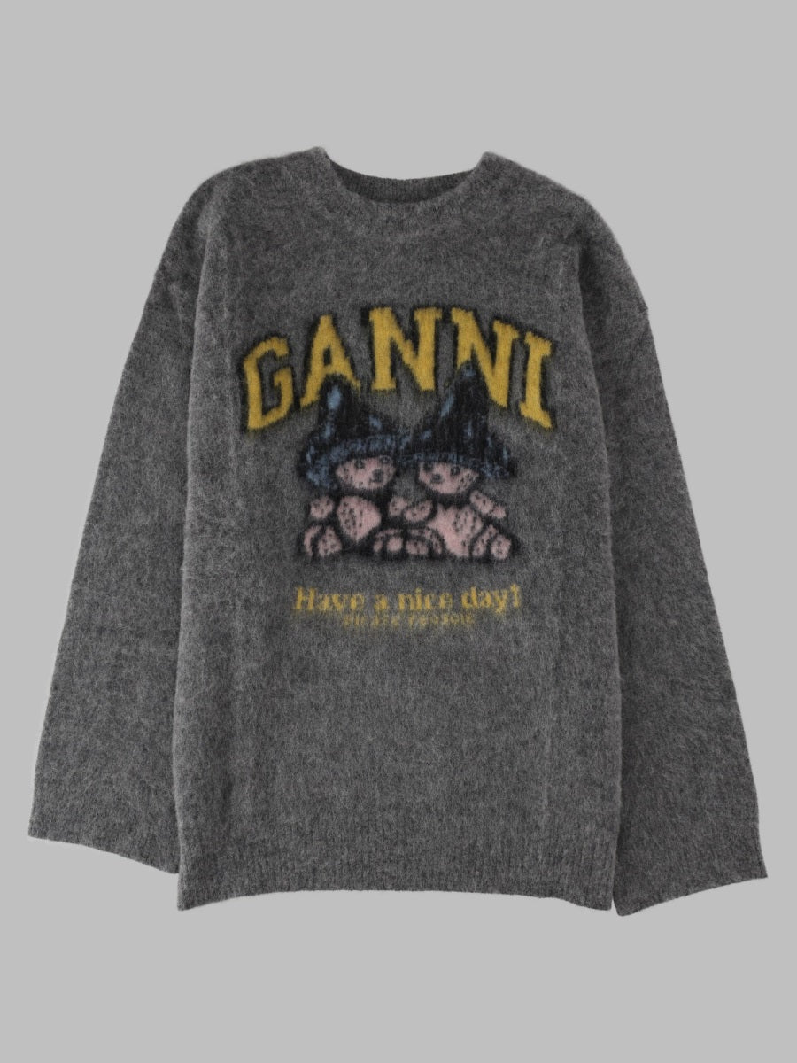 Ganni Women Maglia "Teddy Mushroom" In Alpaca
