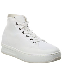 Tod’S Knit & Leather High-Top Sneaker White