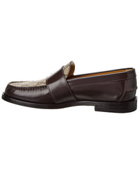 Gucci Gucci Gg Buckle Gg Supreme Canvas & Leather Loafer