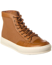 Frye Hoyt Mid Lace Leather Sneaker, 12, Brown