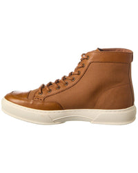 Frye Hoyt Mid Lace Leather Sneaker, 11.5, Brown