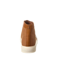 Frye Hoyt Mid Lace Leather Sneaker, 12, Brown