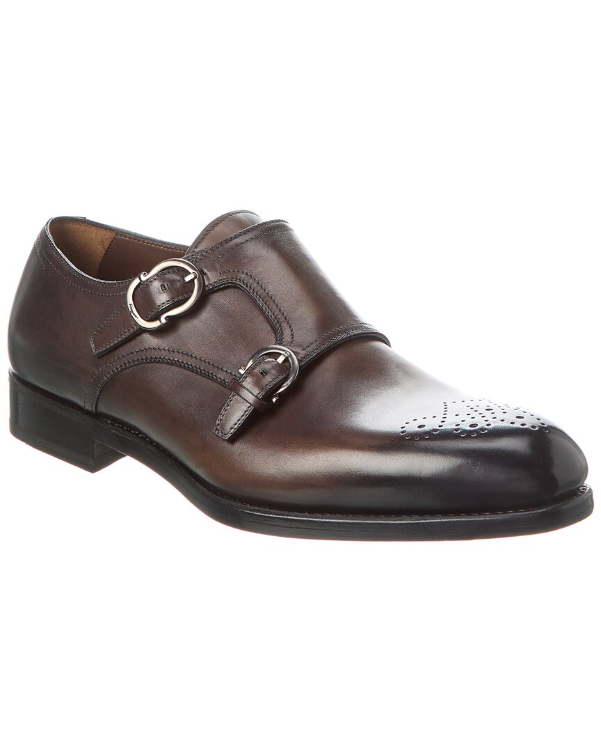 Ferragamo Leather Loafer Grey Multi 5 X-Wide