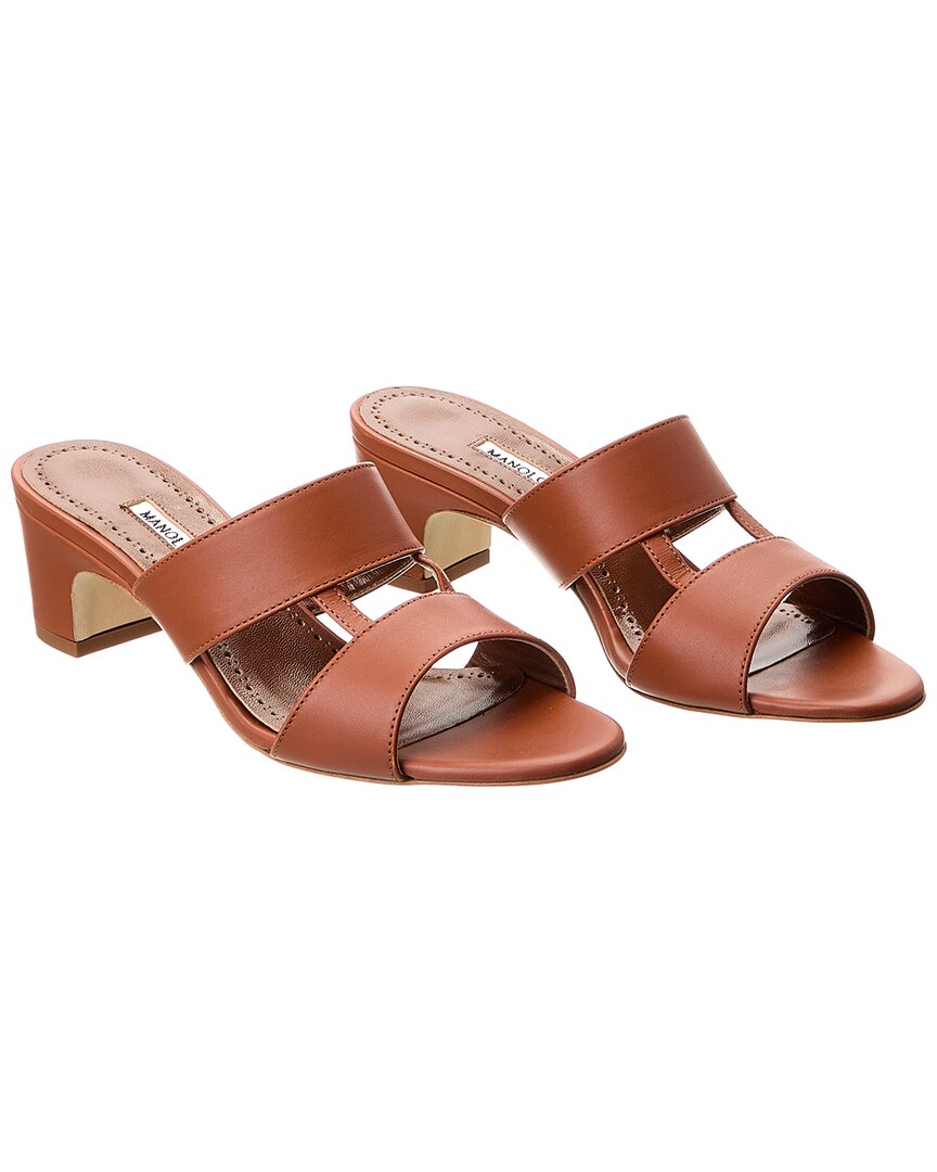 Manolo Blahnik Chus 50 Leather Sandal (Authentic Pre-Loved)