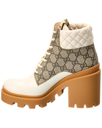 Gucci Gg Supreme Canvas & Leather Bootie