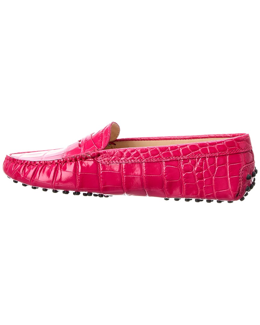 Tod’S Gommino Croc-Embossed Leather Loafer