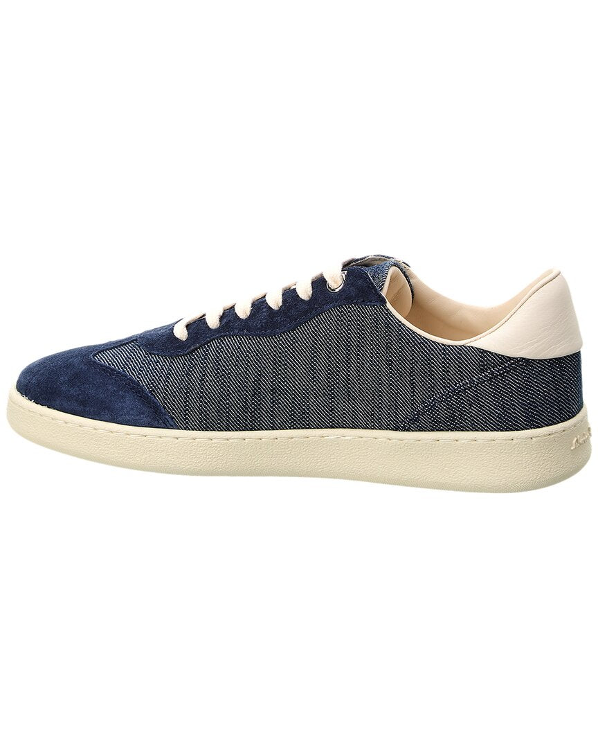 Ferragamo Achille Denim & Suede Sneaker – Bluefly