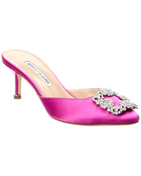 Manolo Blahnik Hangisimu 50 Satin Slingback Pump Purple 37
