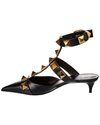 Valentino Valentino Roman Stud 40 Leather Ankle Strap Pump