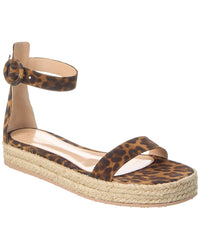 Gianvito Rossi Suede Platform Sandal Brown Multi 37