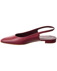 Manolo Blahnik Sawra Leather Slingback Flat