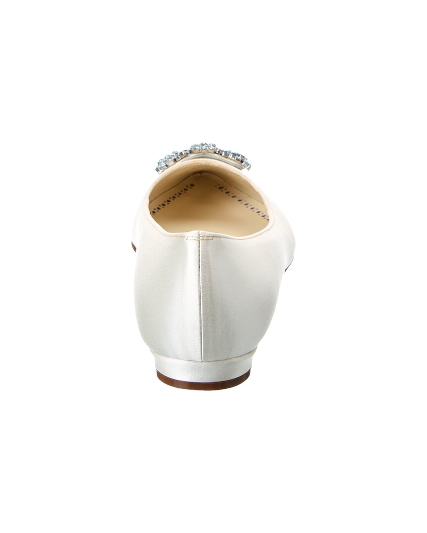 Manolo Blahnik Hangisi Bridal Satin Flat