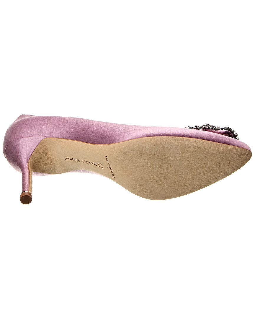 Manolo Blahnik Manolo Blahnik Hangisi 70 Satin Pump, 37, Black