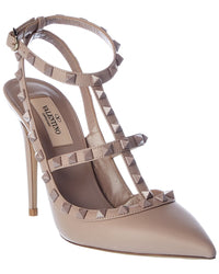 Valentino Rockstud Caged 100 Leather Pump Pink
