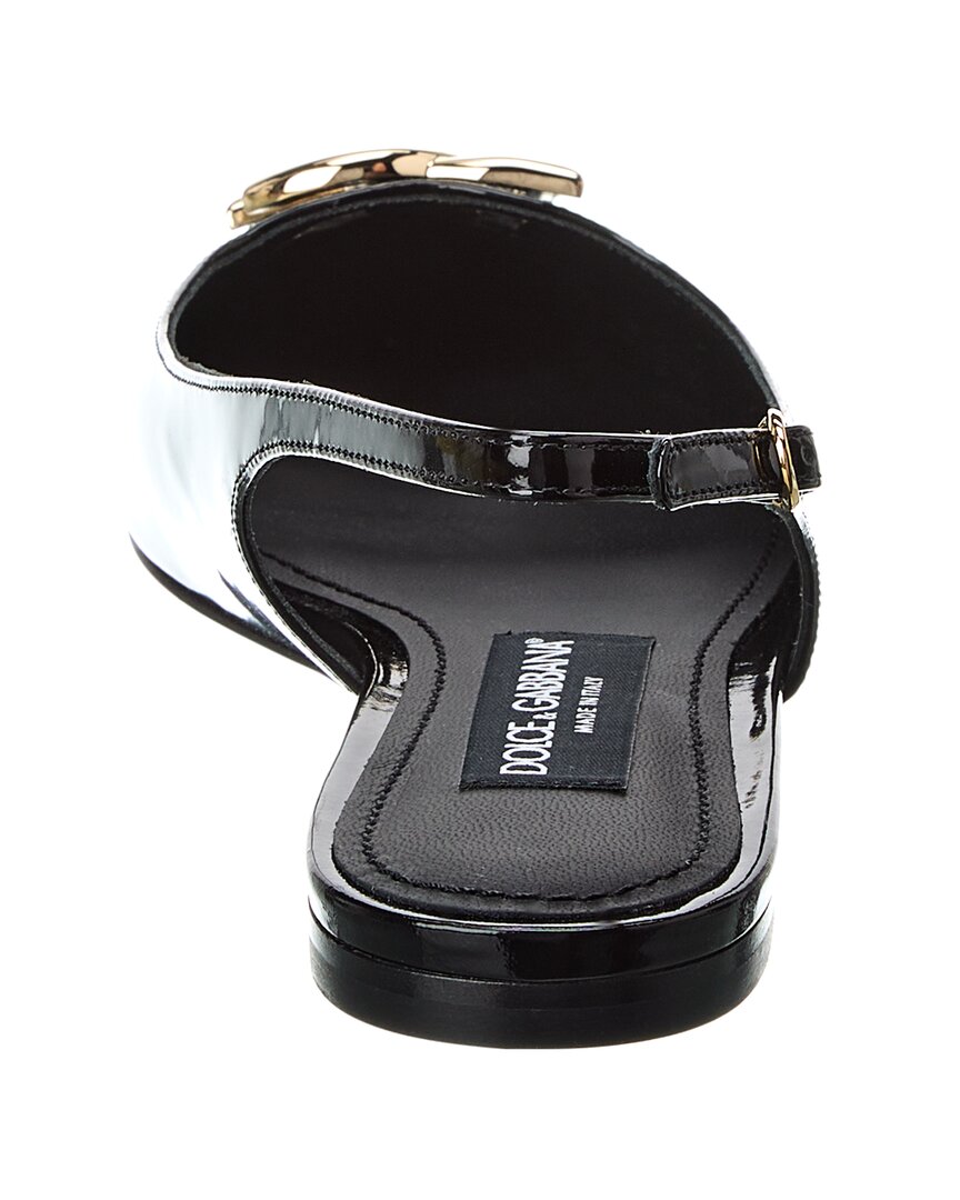 Dolce & Gabbana Dg Logo Leather Slingback Flat