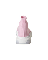 Vibrant pink Balenciaga Speed 2.0 Sock Sneaker with a sleek knit design, modern shape, and chunky rubber sole for traction.
