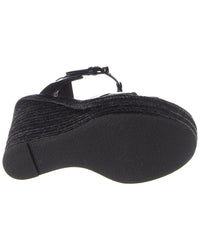 Saint Laurent Tribute 85 Leather Espadrille Wedge Sandal