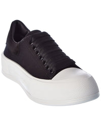Alexander Mcqueen Deck Plimsoll Canvas & Suede Sneaker Black