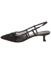 Ferragamo Vara Chain Mesh & Leather Slingback Pump