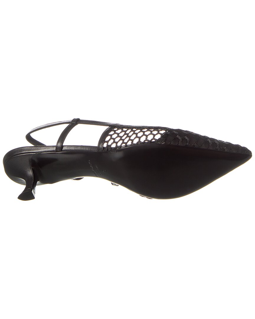 Ferragamo Vara Chain Mesh & Leather Slingback Pump
