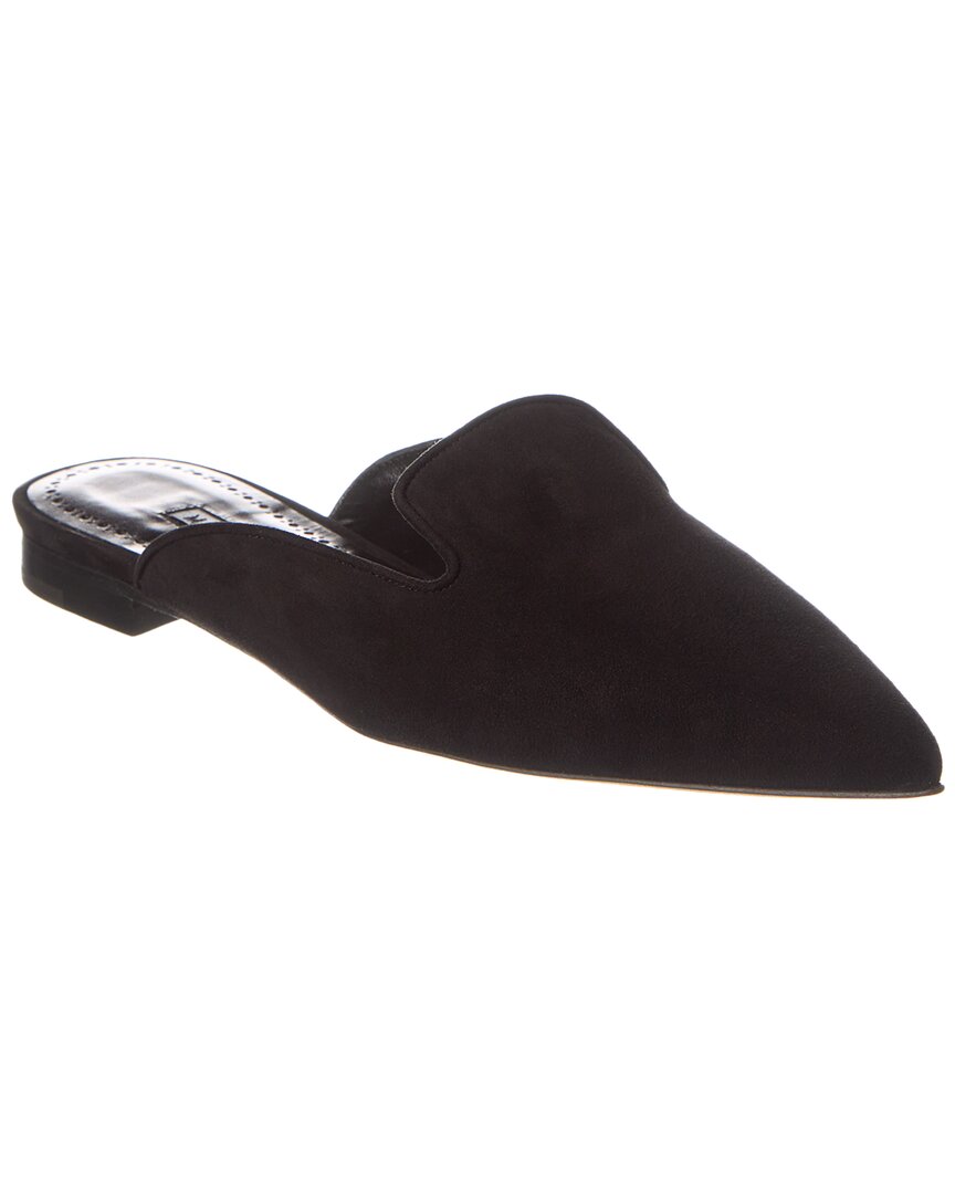 Manolo Blahnik Wilfa Suede Mule Black