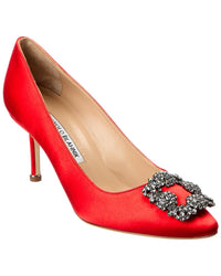 Manolo Blahnik Hangisi 70 Satin Pump 36 Red