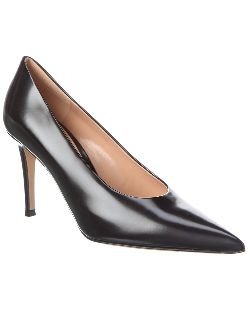 Gianvito Rossi Robbie 85 Leather Pump 36.5 Black