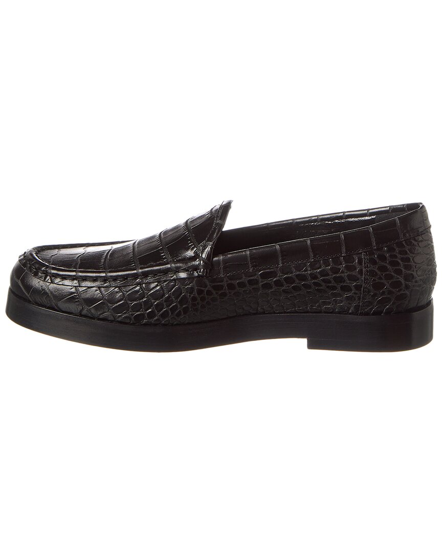 Manolo Blahnik Dinelio Croc-Embossed Leather Loafer – Bluefly