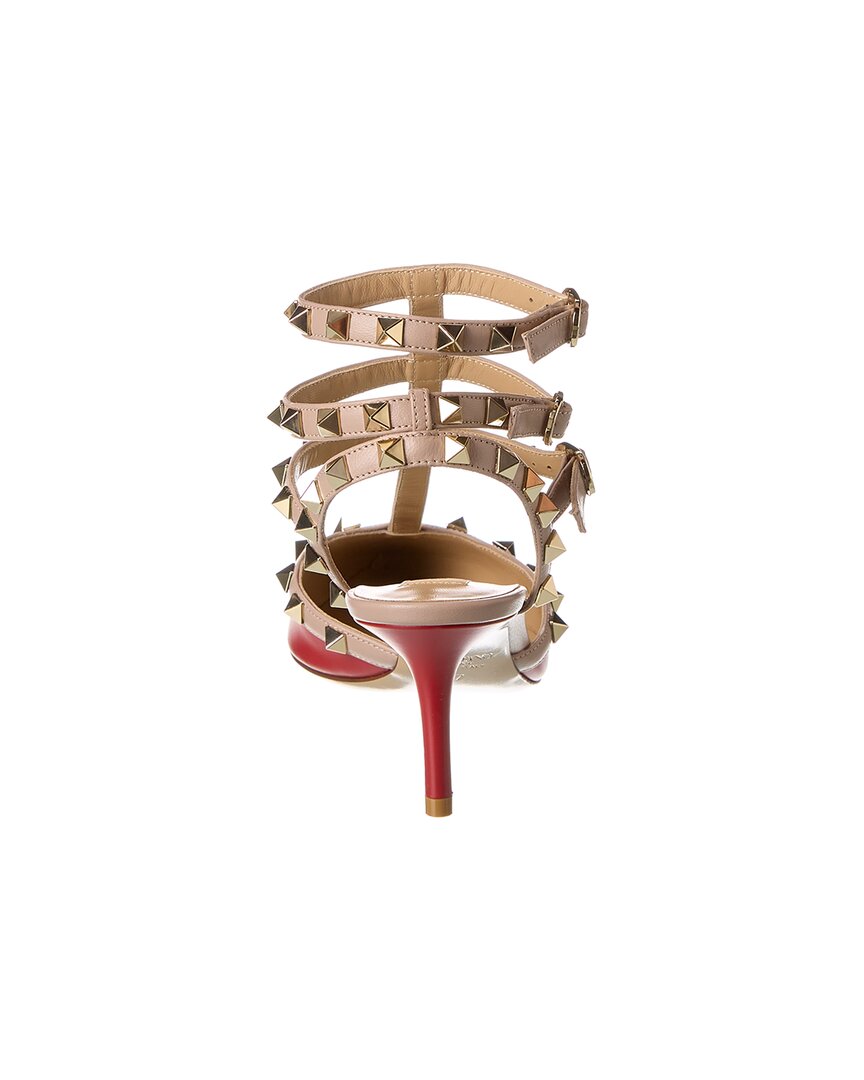 Valentino Rockstud Caged 65 Leather Ankle Strap Pump