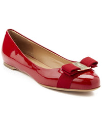 Ferragamo Varina Patent Ballet Flat Red