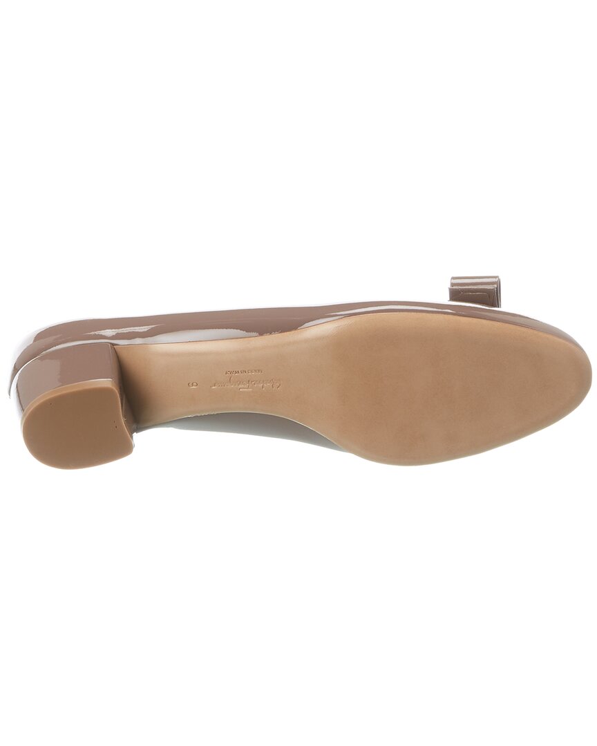 Ferragamo Vara Patent Pump, 6C, Grey