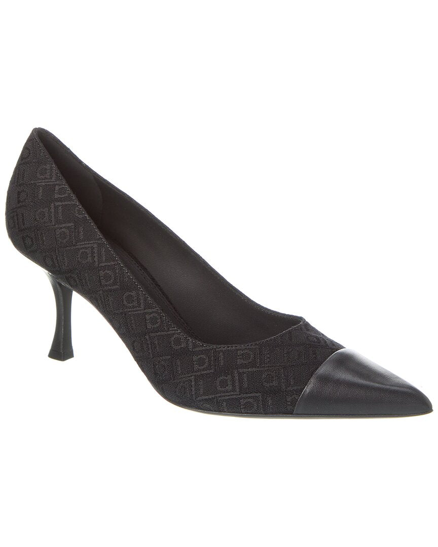 Ferragamo Marty Jacquard & Leather Pump Black