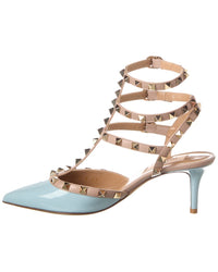 Valentino Rockstud Caged 65 Patent Ankle Strap Pump